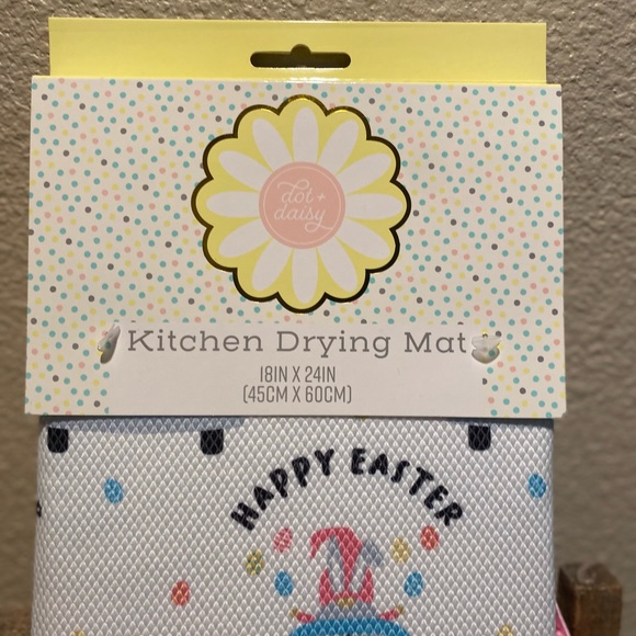 Gnome Easter Dish Drying Mat, Bunny Gnome Driving A Blue Car Dish Drying Mat - Picture 5 of 13